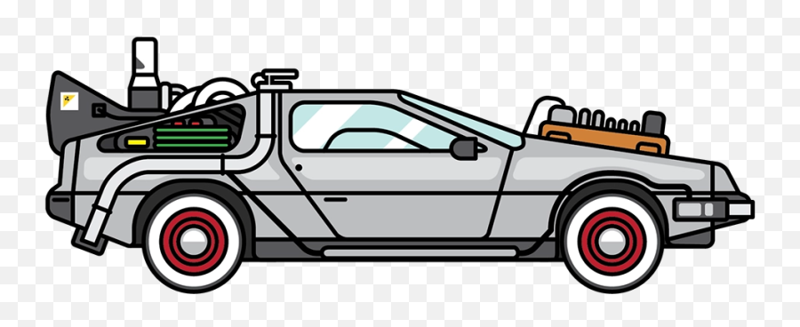 Download Free Png Back To The Future Delorean Clipart - Back To The Future Car Drawing,Back Of Car Png