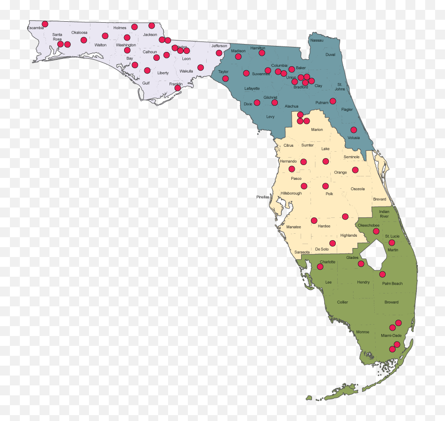 Map Of Major Institutions - Florida State Prison Map Png,Florida Map Png
