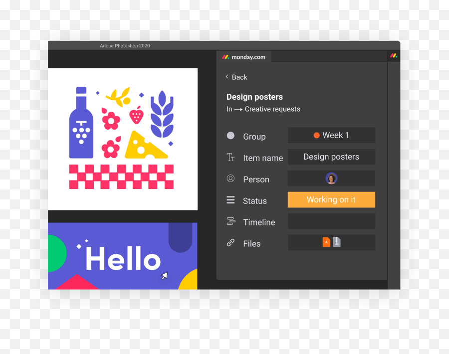 Adobe Integration With Mondaycom - Vertical Png,Cloud Icon Photoshop