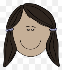 Vector Image Of Female Face With Side Pig Tails Free Svg - Cartoon Girl With Black Hair And Brown Eyes Png,Tails Png