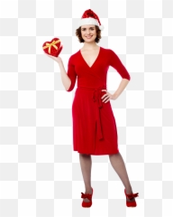 Female Santa Claus Png Image - Costume Hat Transparent Girl
