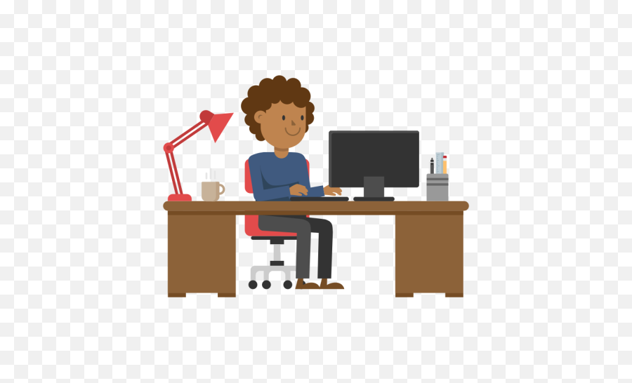 Fileblack Man Working - Working On Computer Vector Png,Sitting Man Png
