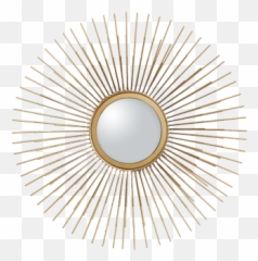 Gold Metal Tri Sunburst Mirror - Mirror Png,Sunburst Png