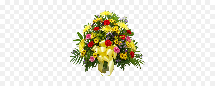 Traditional Sympathy Basket In Bright Colors - Bouquet Png,Funeral Flowers Png