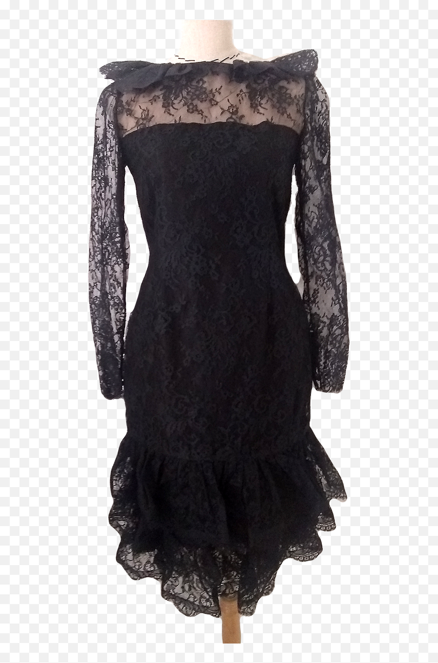 Vintage 80u0027s Dress Black Lace Bows Mysite - Little Black Dress Png,Black Lace Png