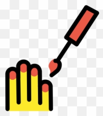 Nail Polish Emoji - Pintarse Las Unas Dibujo Animado Png,Nails Emoji Png