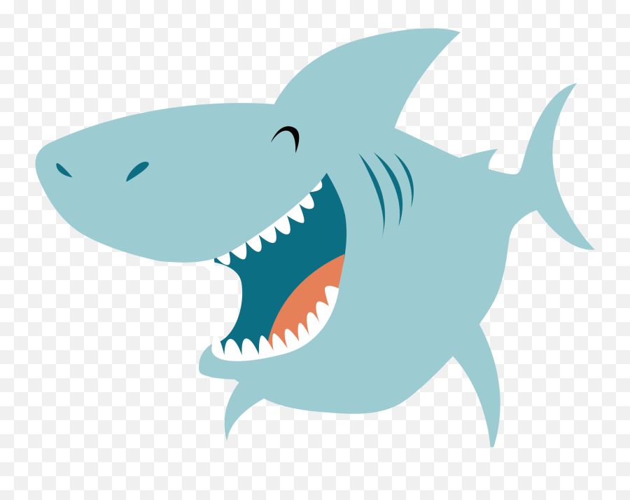 Requiem Shark Cartoon - Blue Shark Vector Png Download Transparent Shark Vector Png,Shark Transparent