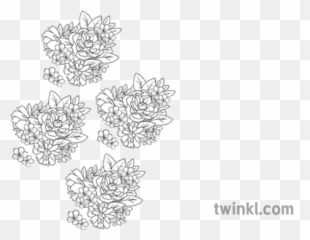 Flower Pattern English Dress Secondary Bw Rgb - Floral png