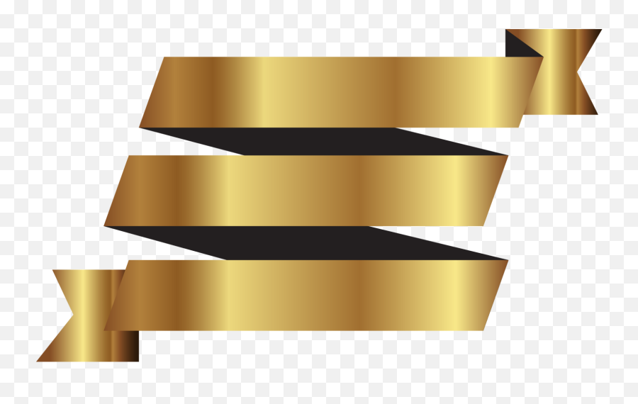 Gold Ribbon Png With Transparent Background - Horizontal,Gold Rectangle Png