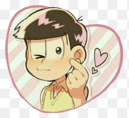 Sticker Osomatsu - San Sticker By Zakuro Martinez Chibi With Finger Heart Png,Osomatsu Transparent