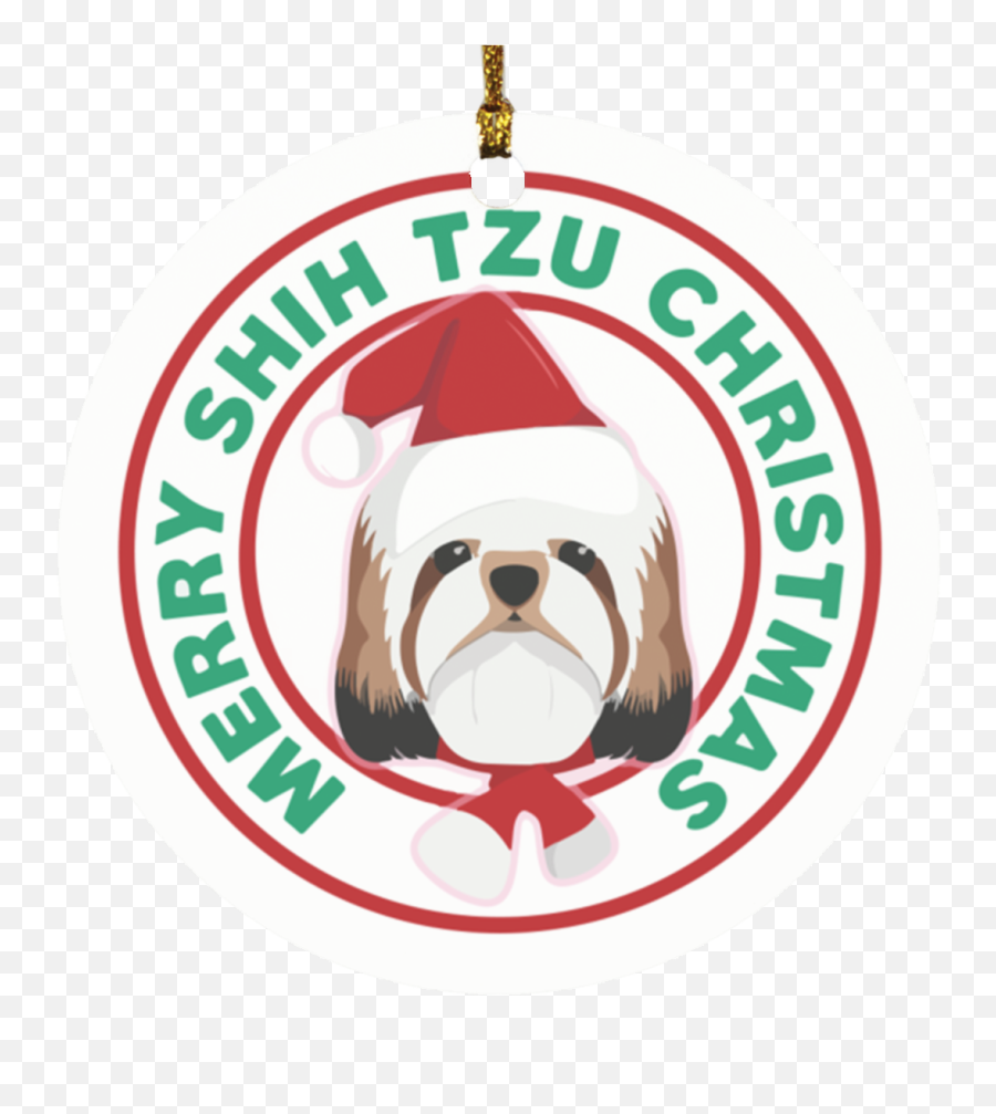 Merry Christmas Shih Tzu Ornament - Gyan Sthali Academy Etawah Png,Shih Tzu Png