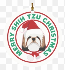 Merry Christmas Shih Tzu Ornament - Gyan Sthali Academy Etawah Png,Shih Tzu Png