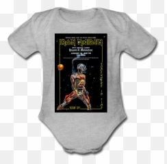 Bodysuit - Short Sleeve Iron Maiden 6 colour options Baby Shirt With Bible Verse png