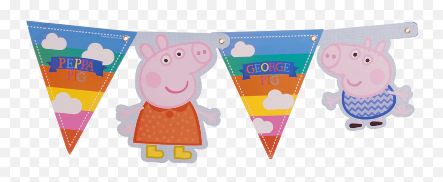 Peppa Pig Summer Fun Pennant Banner - Peppa Pig Birthday Banner Printable Free Png,Pennant Png
