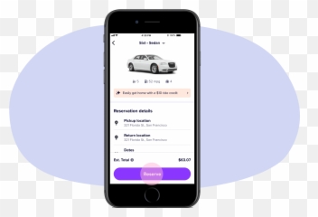 Introducing Lyft Rentals - Car App Phone Mock png