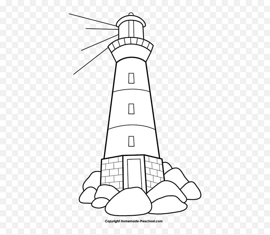 Download Hd Free Lighthouse Clipart Images Clip - Lighthouse On Rocks Clipart Png,Rock Clipart Transparent