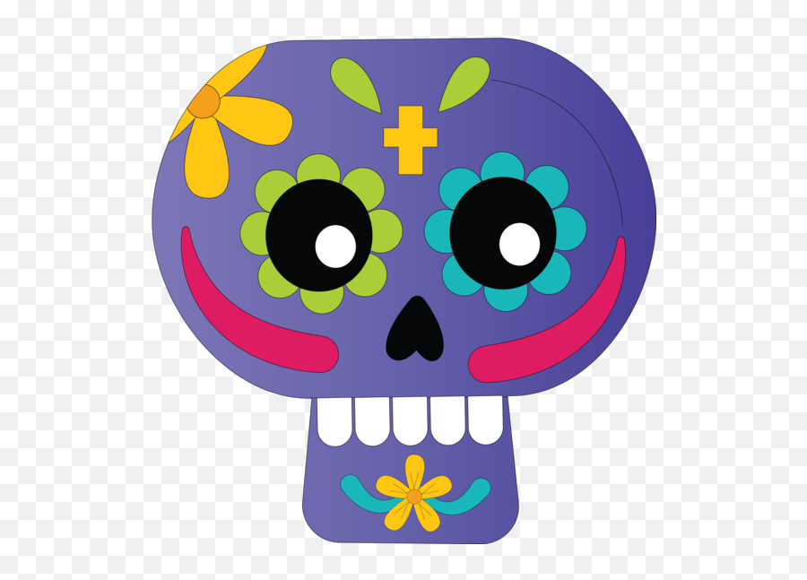 Day Of The Dead Skull Art Line For - Dot Png,Purple Skull Icon