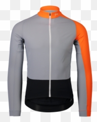 Essential Road Mid Ls Jersey Poc Granite Greyzink Orange - Cycling Gray And png