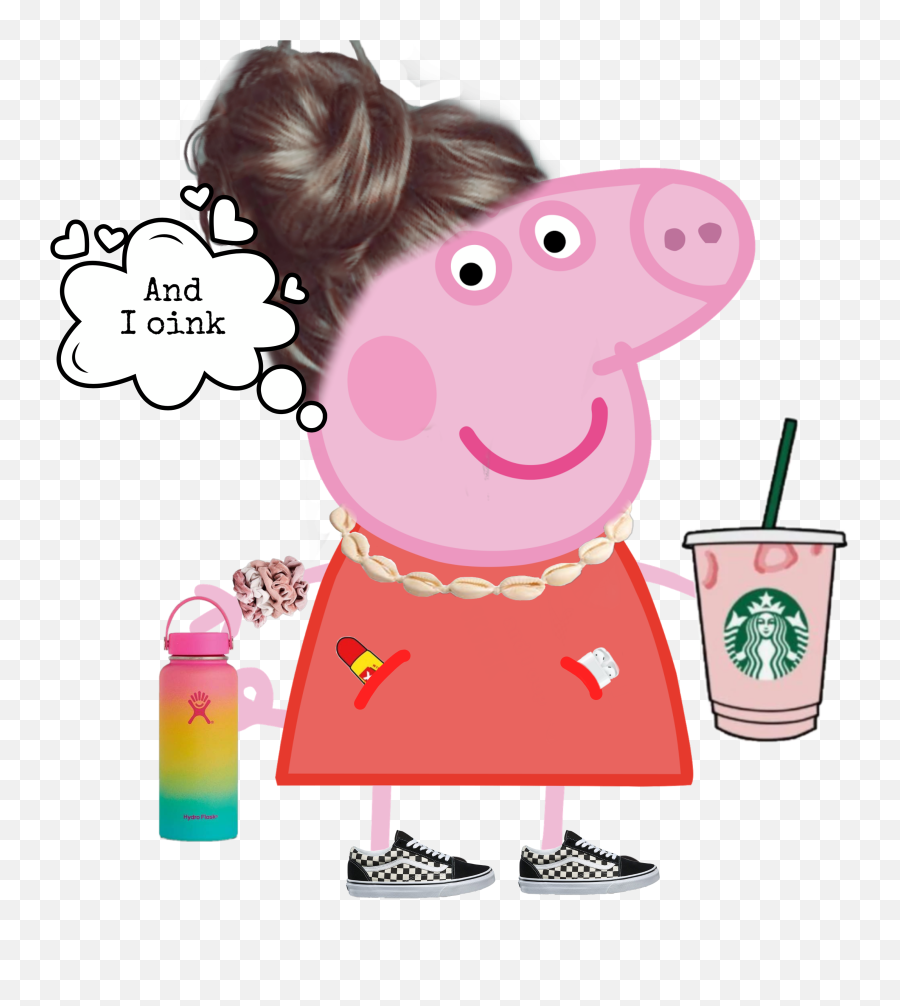 Peppa Pig Peppapig Vscopig Piggy Vsco Andioop - Peppa Pig Starbucks Png,Peppa Pig Gay Icon
