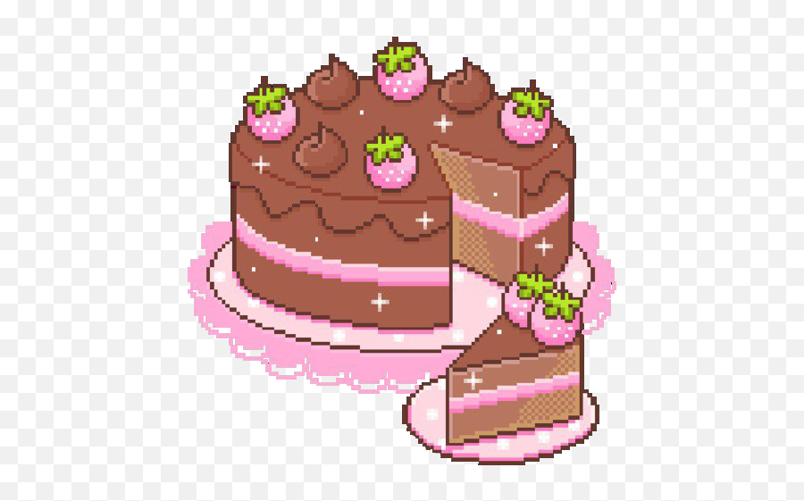 Tumblr Cake Pixel Freetoedit Sticker By Schander666 - Chocolate Cake Pixel Gif Png,Pixel Icon Tumblr