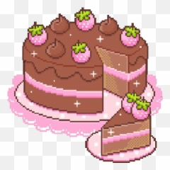 Tumblr Cake Pixel Freetoedit Sticker By Schander666 - Chocolate Cake Pixel Gif png