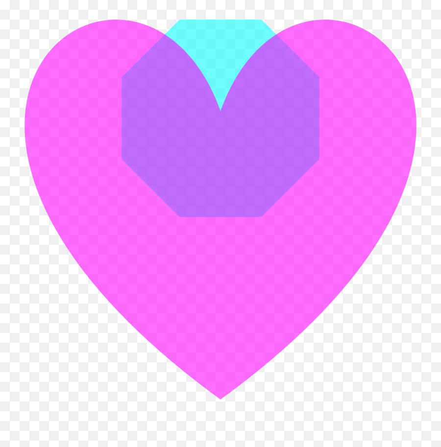 Download Free Png Transparent Magenta Loveheart Octagon - Purple Heart Clipart,Octagon Png