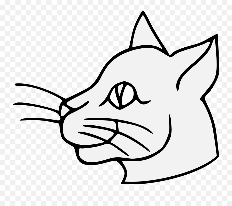 Domestic Cat - Traceable Heraldic Art Line Art Png,Cat Head Png