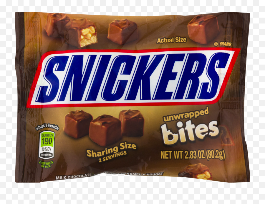 Snickers Milk Chocolate Unwrapped Bites Candy 283 Oz - Snicker Bites Png,Snickers Png