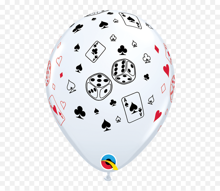 11in Cards U0026 Dice Latex Balloon Price Per Bag Of 50 - Decoracion 60 Años Hombre Casino Png,Ace Of Spades Card Png