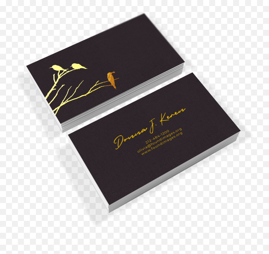 Gold Foil Birds U0026 Branches - Print Peppermint Business Card Png,Gold Foil Png