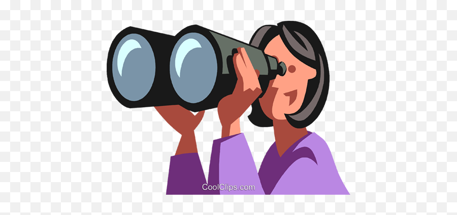 Businesswoman Looking Through Binoculars Royalty Free Vector - Looking Through Binoculars Illustration Png,Binoculars Png