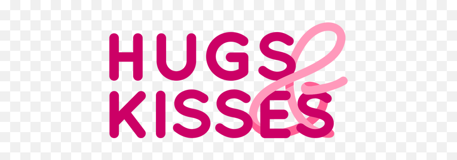 Hugs Kisses Valentine Lettering Design - Graphic Design Png,Kisses Png