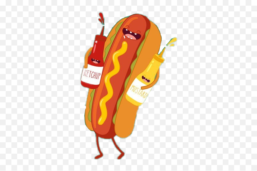 Hot - Dog Sticker By Mel Hotdog Poster Png,Hot Dog Transparent Background