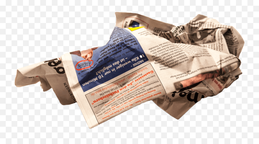Newspaper Wrinkled Transparent Png - Crumpled Newspaper Png,Wrinkled Paper Png