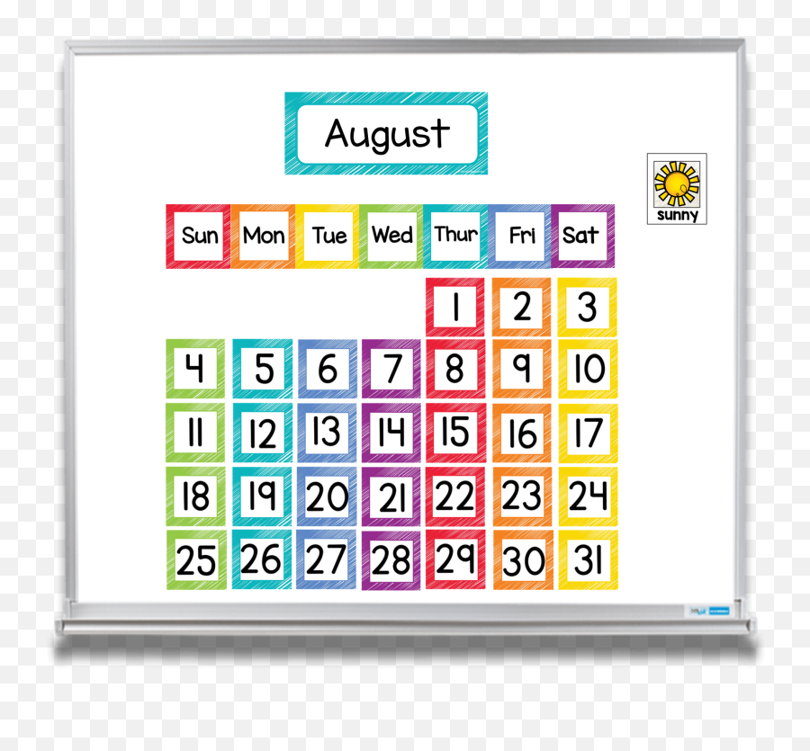 Rainbow Classroom Decor Bundle In 2020 - Classroom Calendar August 2020 Transparent Png,Transparent Classroom