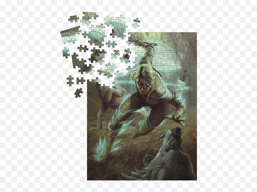 Ciri And The Wolves - Ciri And The Wolves Puzzle Png,Witcher 3 Png