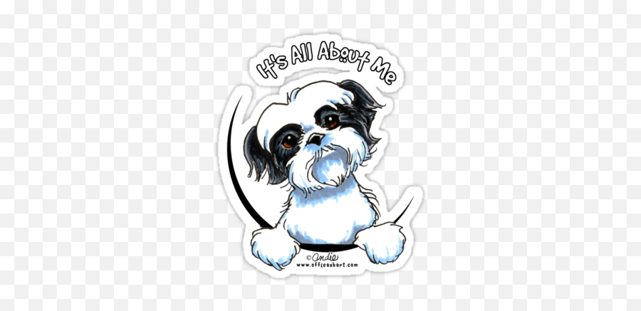 shih tzu black and white boy clipart