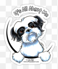 Pin - Shih Tzu Cartoon Black And White Png,Shih Tzu Png