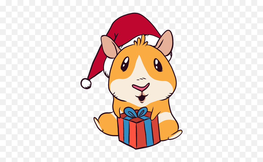 Download Free Png Christmas Present Guinea Pig Cartoon - Christmas Guinea Pig Clipart,Christmas Vector Png