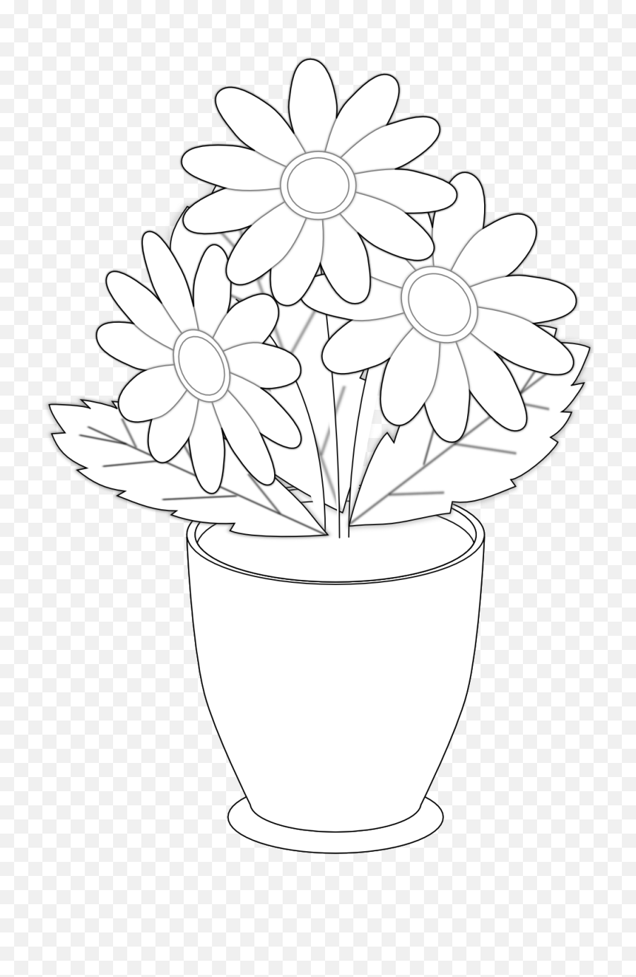 Vase Clipart Clip Art - Draw The Flower Vases Png Download Flowers Clip Art Black And White,Vase Png