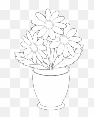 Vase Clipart Clip Art - Draw The Flower Vases Png Download Flowers Clip Art Black And White,Vase Png