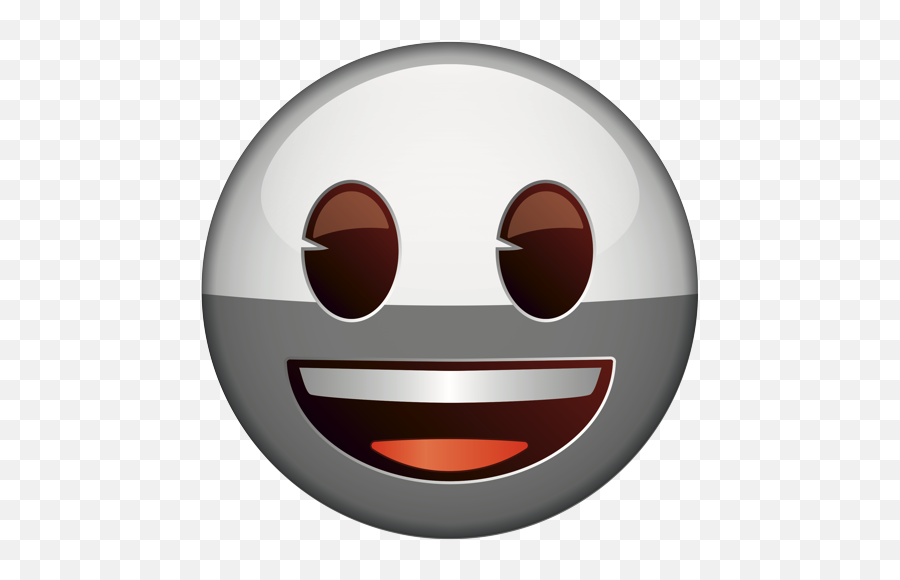 Smiling Face Variant Two Greys Cut - Smiley Png,Happy Face Logo