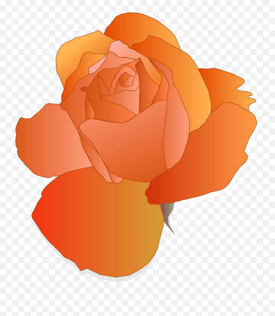 Clipart Orange Rose Rh Openclipart Org - Rose Digital Drawing Png,Black Rose Png