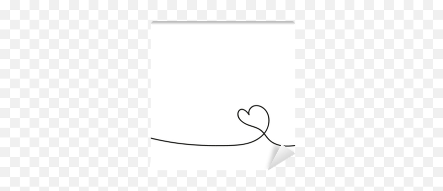 Wall Mural Heart In Continuous Drawing Lines Black Line The Work Of Flat Design Symbol Love And Tenderness - Pixersus Empty Png,Tenderness Icon
