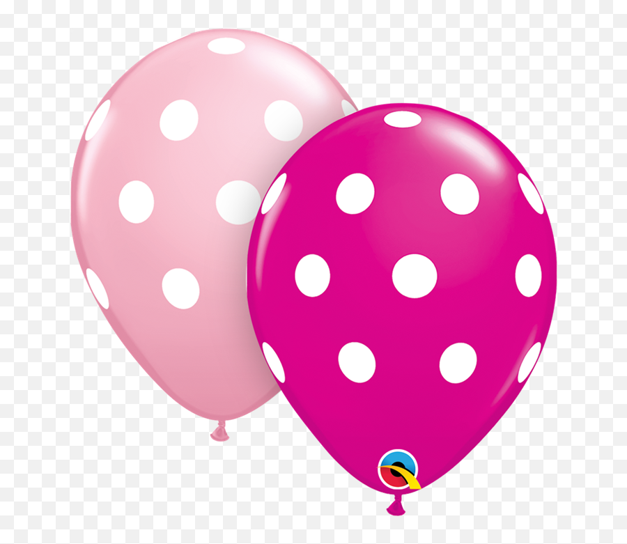 11 Inch Qualatex Big Polka Dots Pink U0026 Wild Berry With White Price Per Bag Of 50 - Pink Polka Dot Balloons Png,Polka Dots Png