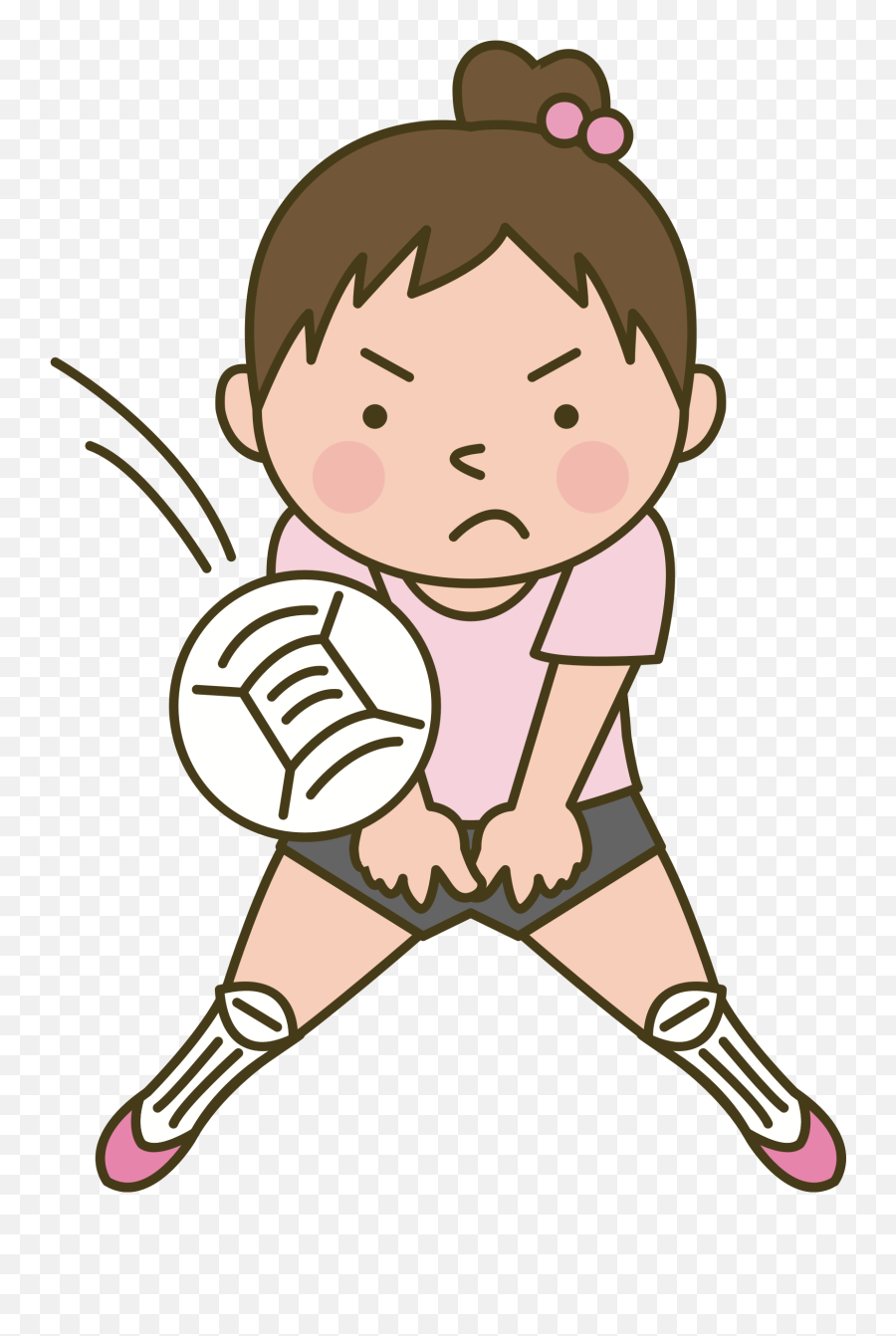 Download Hd Volleyball Png Image - Cartoon Transparent Girl Playing Volleyball Clipart,Volleyball Transparent