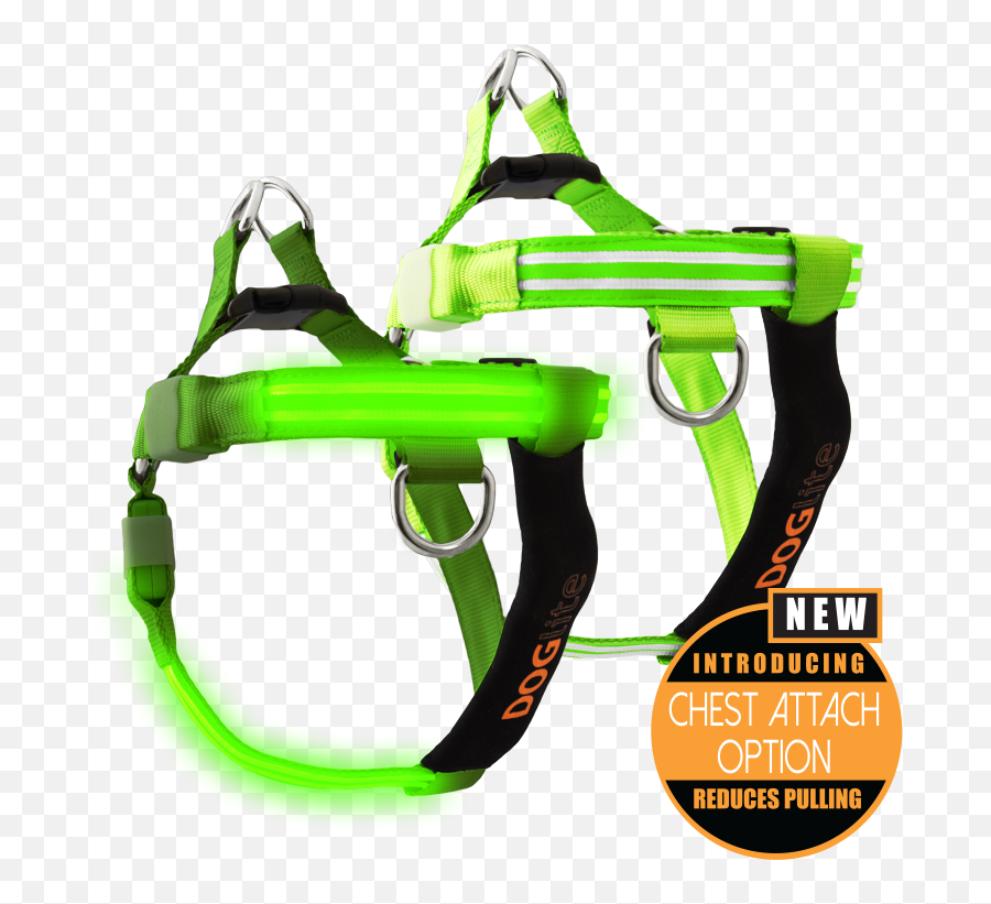 Double Trouble Led Dog Harness - Pet Harness Png,Green Glow Png