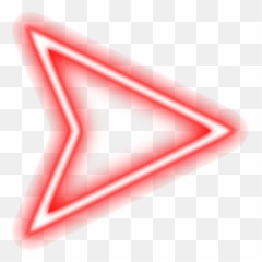 Glow Arrow - Red Neon Triangle Png