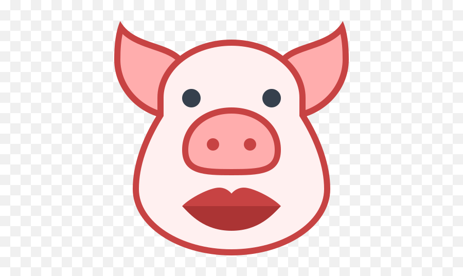 Pig With Lipstick Icon - Free Download Png And Vector Icon,Lipstick Emoji Png