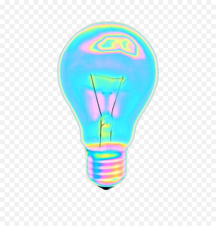Light Bulb Lightbulb Holographic Holo Color - Colorful Lightbulb Transparent Background Png,Lightbulb Transparent Background
